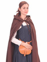 DINA Cotton Brown Hooded Cloak – Medieval Viking Timeless Elegance and Practicality